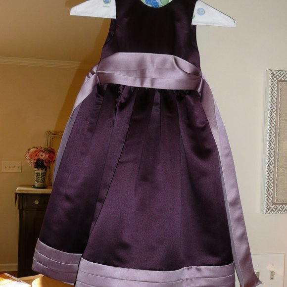 Watters & Watters Girl Purple Lilac Satin Flower Girl Party Sp Occasion Dress 4